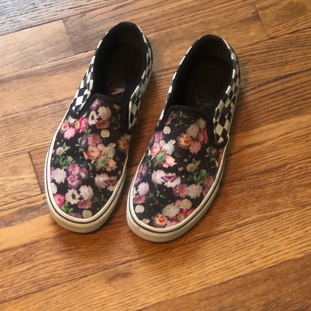 Women’s floral and checkered Vans